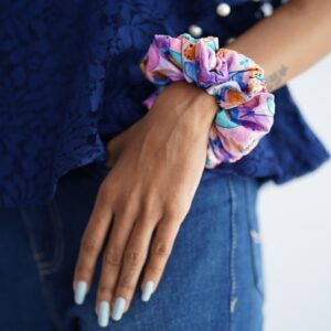 Printed Satin Scrunchies