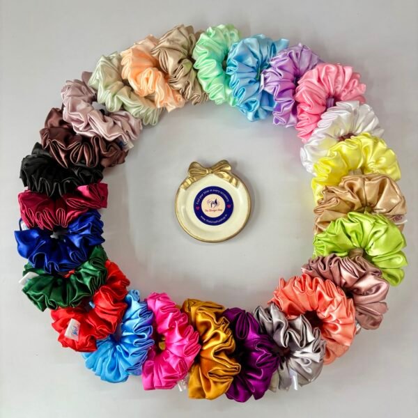 Combo of 25 M Size Satin Scrunchies