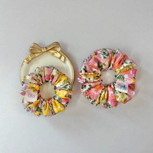 Pretty Petals - Premium Satin Scrunchie